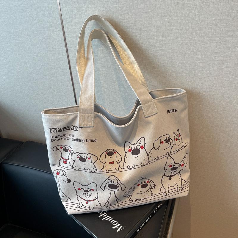 Korean Trendy Women's Large Canvas Tote Bag, 2026 Edition – Versatile, Casual, and Spacious Shoulder Bag for Commuting