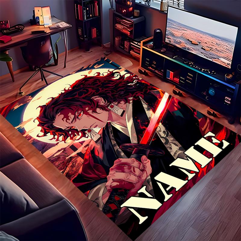 Custom personalization Demon Slayer characters Print Area Rug - Soft, Washable Non-Slip Indoor Mat,Living Room,Home&Office Decorative Rug