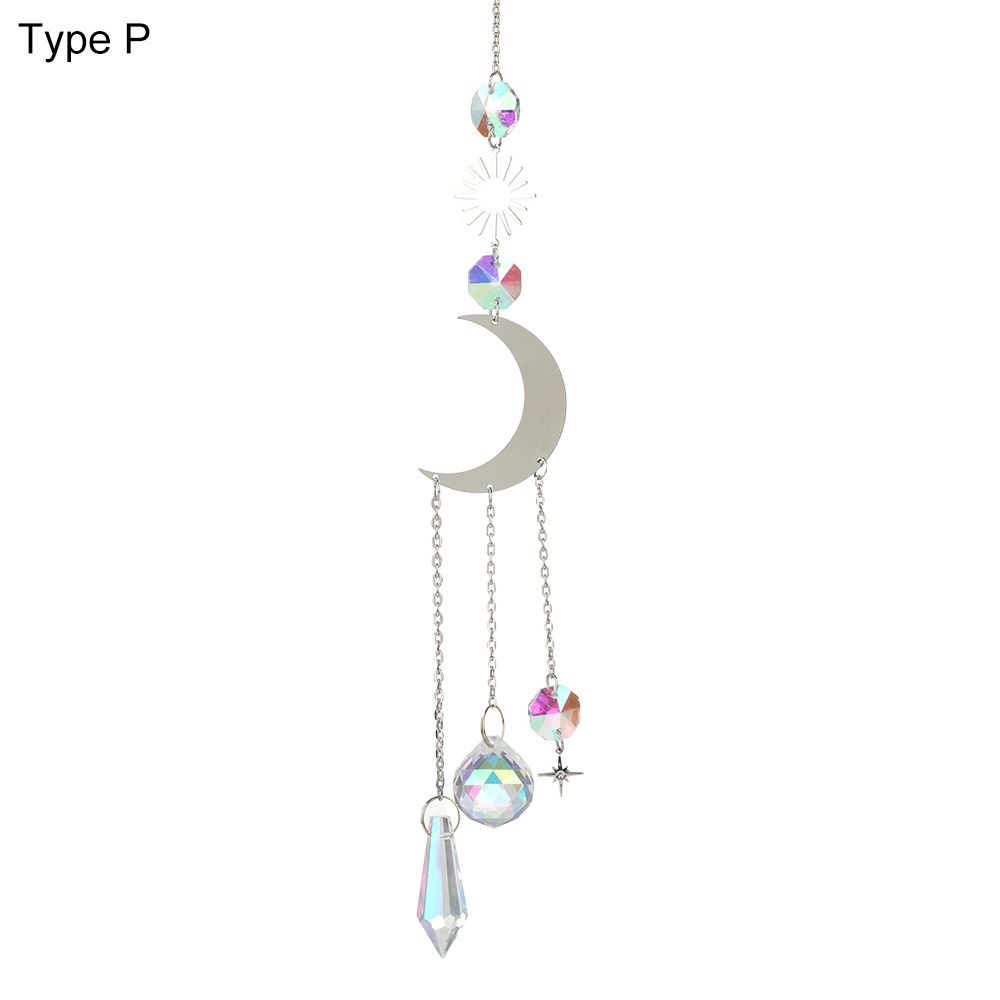 Dekoracja Zasłony Ozdoba Kryształowa Kuranty Wietrzne Gwiazda Księżyc Wiszące Pryzmaty Wisiorek Łapacz Słońca