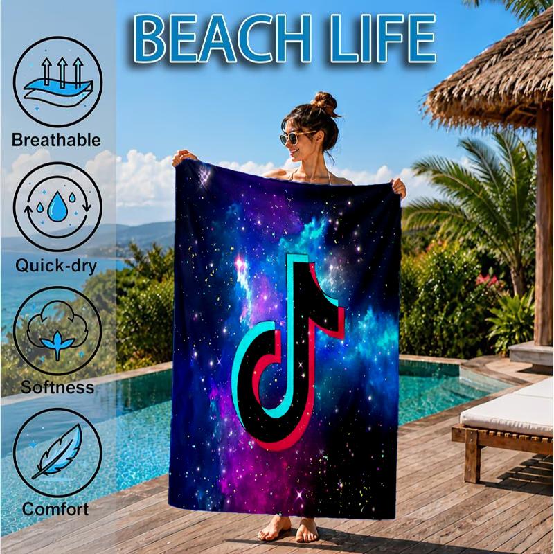 Neon Music Note Beach Towel, Microfiber Beach Towel, Perfect For Pool, Beach, Travel, Home Decor Beach Party Fan Gifts