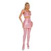 Womens Glossy Crop Top Skirt Set Sleeveless Racerback with Thigh High Stockings Partywear