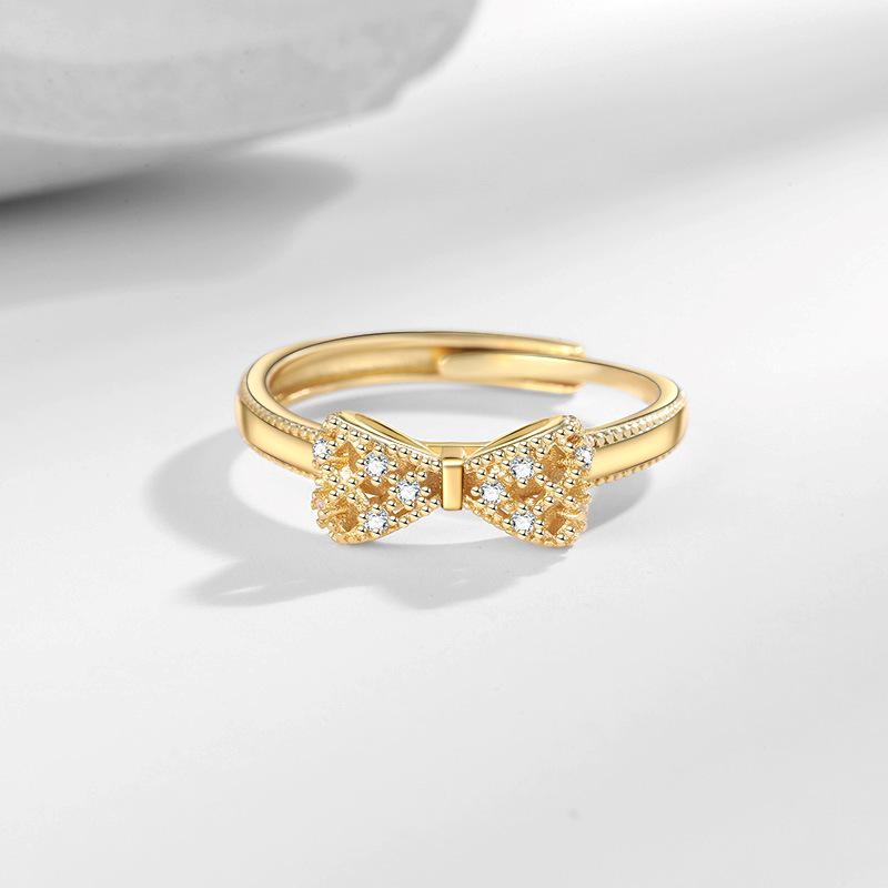 Trendy Bow Ring with Micro-set Zircon Stones