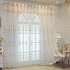 Floral Embroidered Sheer Curtains, Light-Filtering Window Voile Panels for Home Decor