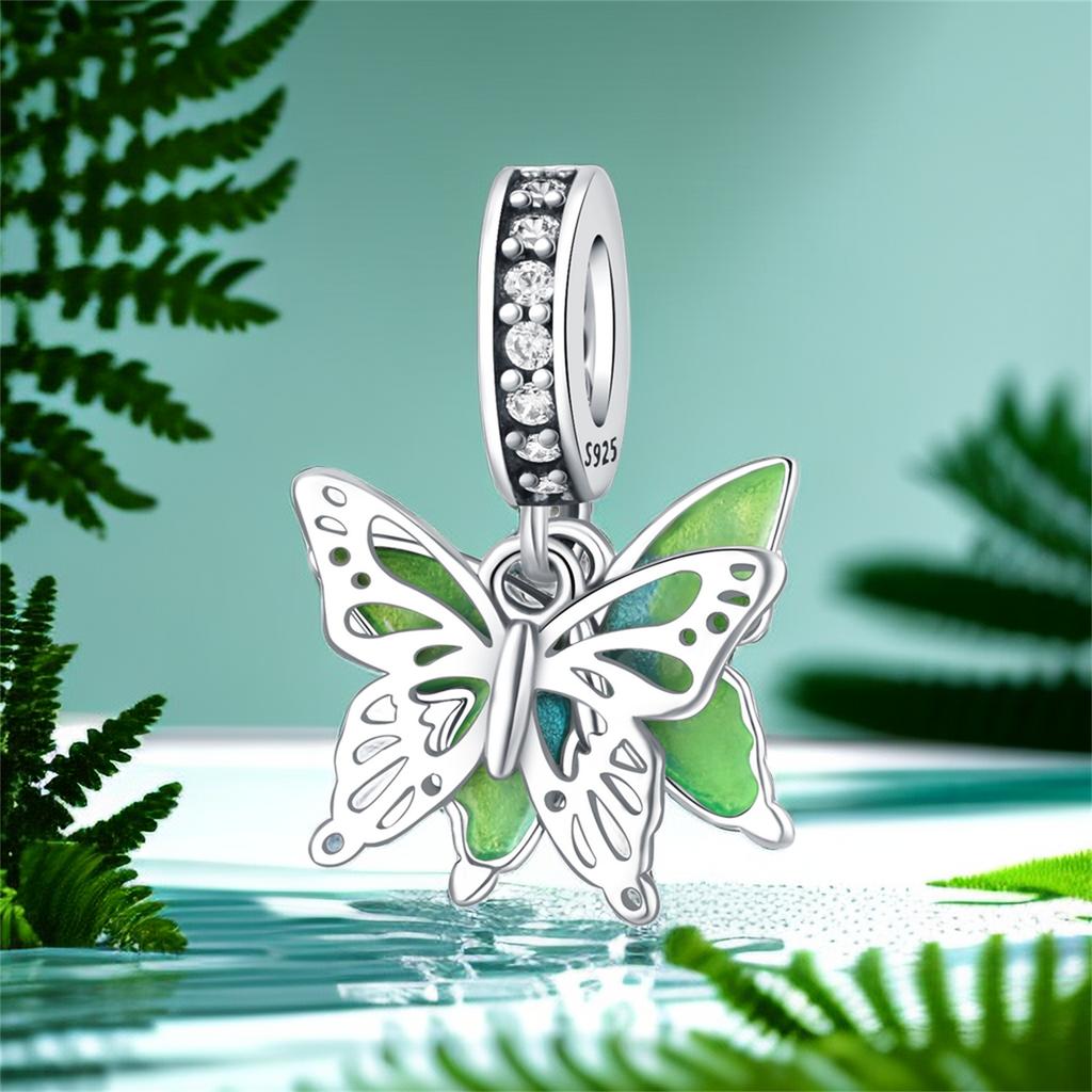 Copper Colorful Butterfly Dragonfly Series Pendant Charms Beads Fit Original Wear Birthday Diy Jewelry Gifts