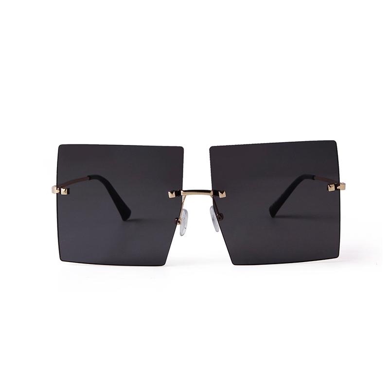 Fashion Oversized Square Rimless Sunglasses Women Men Designer Ocean Blue Pink Lens Frameless Sun Glasses Gradient Shades S30D