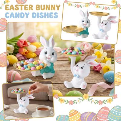 Rabbits Tray, Easter Candy Bowl, Easter Ornaments