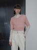 Dito Alpaca V-Neck Half Sleeve Pullover [Pink]