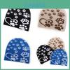 Gestrickte Hundepfoten-Strickmütze Für Winterliche Outdoor-Wärme Mit Lässigem Stil Für Männer Und Frauen