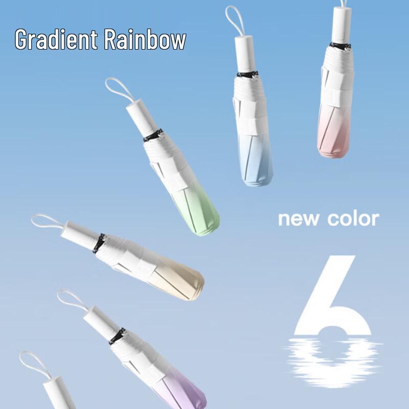 Gradient UV Protection Four-Fold Manual Sun Umbrella