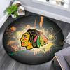 Chicago Blackhawks Rundteppich, Teppich für Wohnzimmer Schlafzimmer Sofa Spielzimmer Dekor, Rutschfeste Bodenmatte