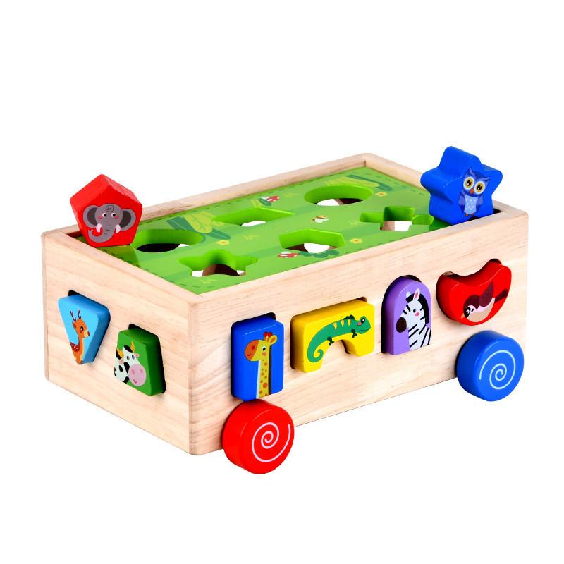 Shape Wood Geometric Matching Animal Toy For Early Learning Childrens Gifts