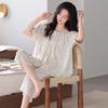 Pajamas Women's Summer Modal Short-sleeved Cropped Pants Thin Summer Casual Cool Can Be Worn Outside Summer Loungewear