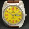 VINTAGE RICOH R31 AUTOMATIC JAPAN MENS YELLOW COLOR DIAL WATCH a707732-1
