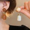 Silver Needle Maillard Irregular Resin Earrings Niche Fashion Retro Earrings Personalized Light Luxury High-end Earrings Women