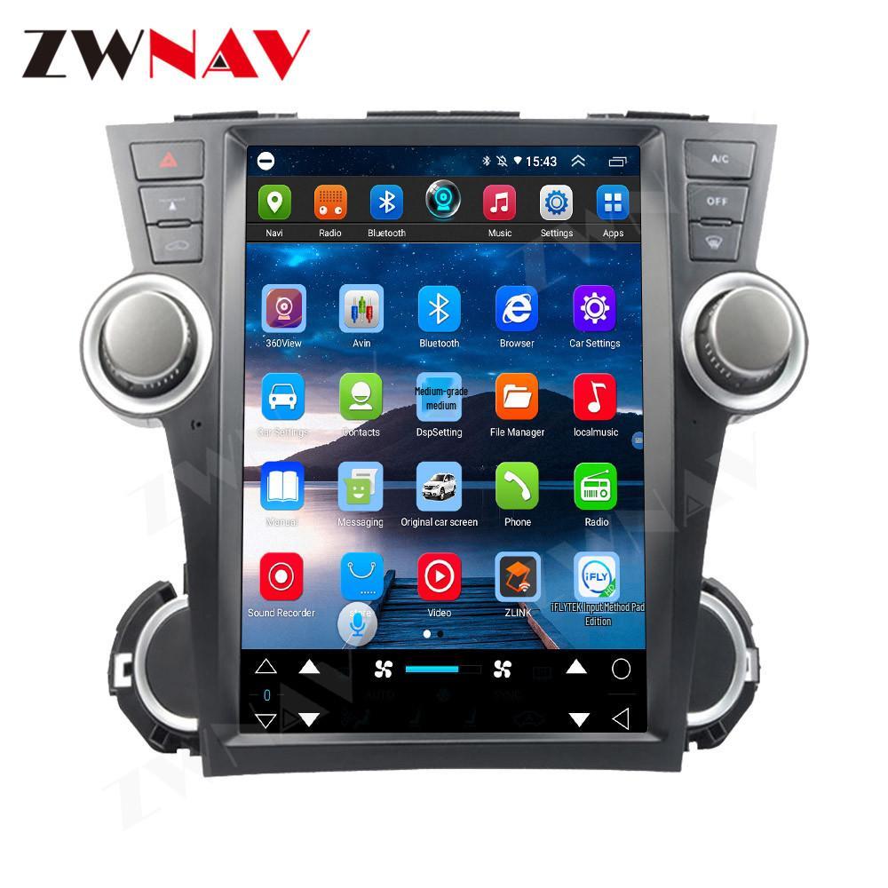 Android 10 GPS Navigation for 09-13 Highlander, 12" 32G, 4G-Compatible.