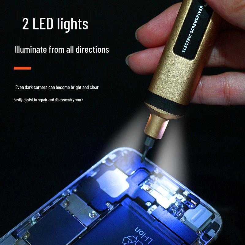 Compact Rechargeable Electric Screwdriver Set with Silent Operation and Long Battery Life