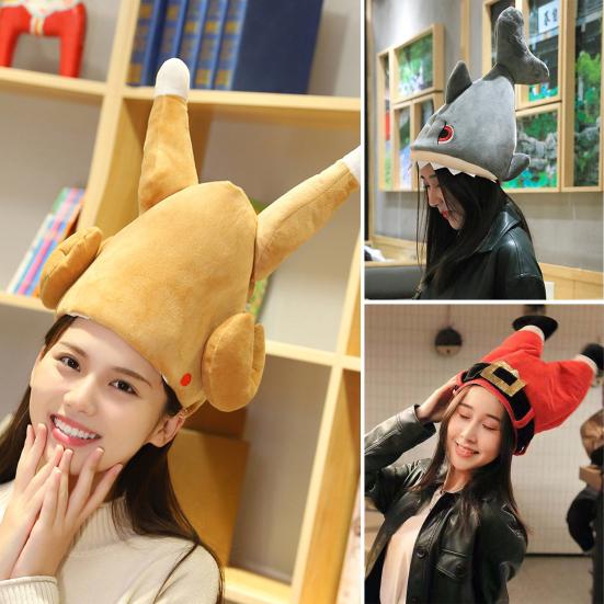 

Электрическая шляпа забавная форма куриной ножки в виде акулы, забавная качающаяся шляпа, праздничный костюм для фестиваля, украшения для фотосессий