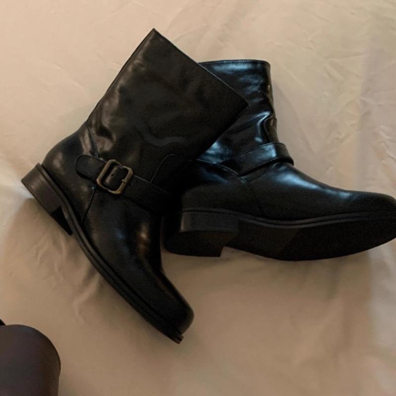 

Модные женские ботильоны на каблуке, дизайнерская зимняя мода, новая женская обувь 2025, ботильоны челси с пряжкой, уютное платье, zapatillas de mujer 40 чёрный