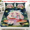 3pcs Fitted Sheet Set Soft Fluff Town Lulu-Sleepy Bunny Breathable Fitted Sheet Set for Home Decor with 2 Pillowcases For Kids