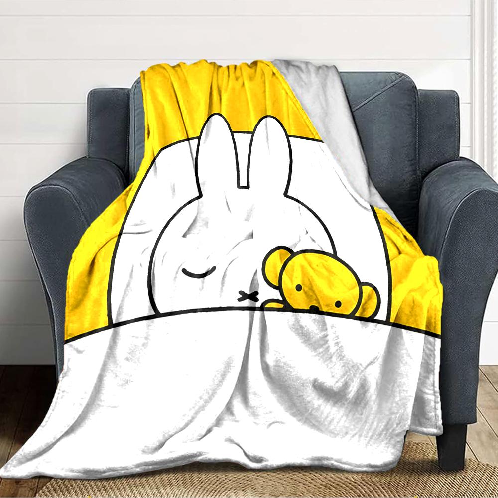 1pc Miffy4 Blanket, Gift, for Men and Women, Soft Blanket, Good for Sofa Bed Couch Travel, Lightweight Flannel Blanket