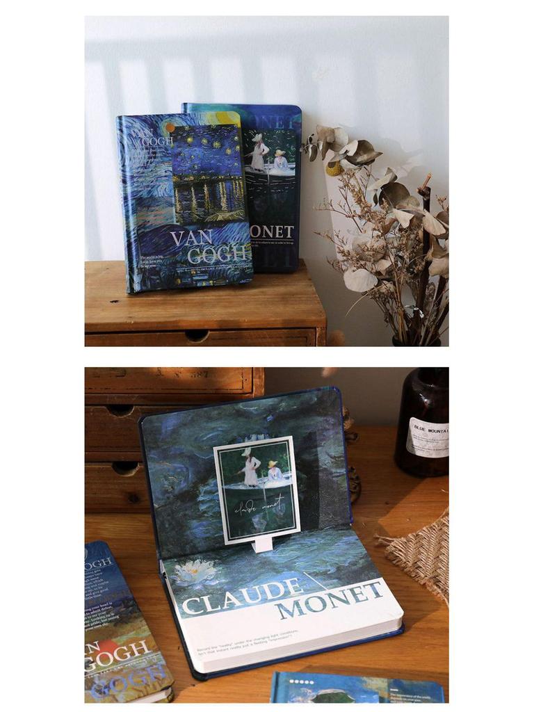 Caiet Pictură în Ulei Peisaj Van Gogh: Suvenir literar, retro, colorat pentru studenți