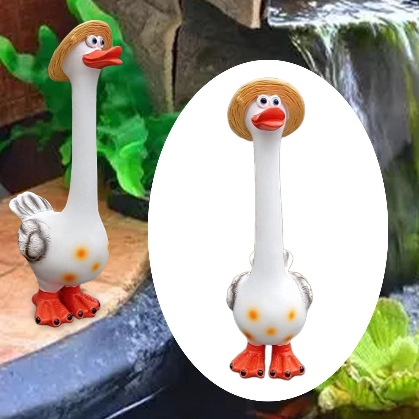 

Украшение в виде утки, скульптура животного, миниатюрные ландшафтные поделки, забавная фигурка гуся, украшение для сада A