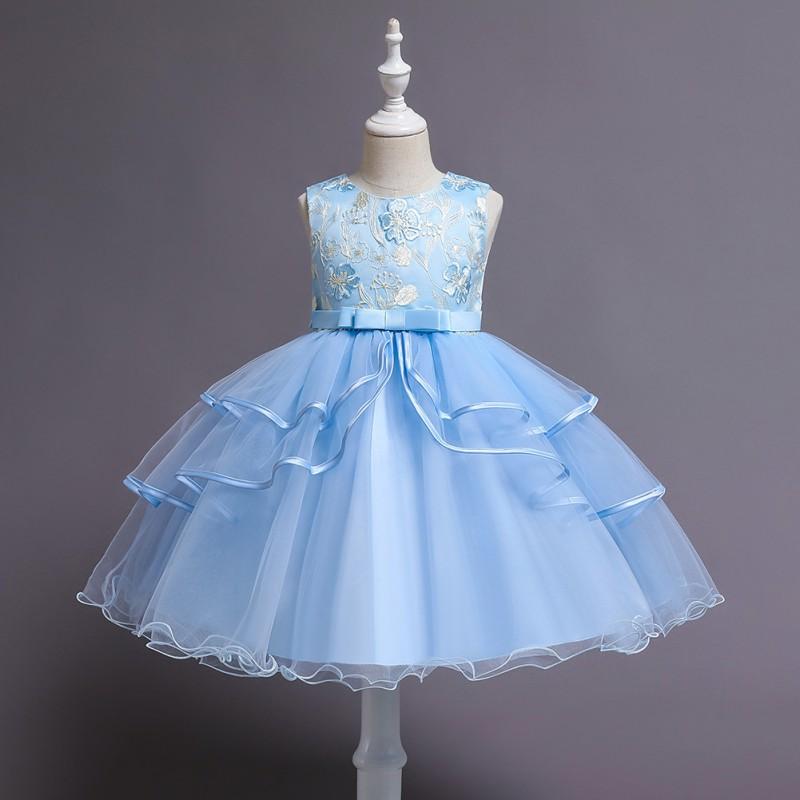 Girls Princess Tulle Dress Birthday Piano Performance Formal Gown Toddler 100-150cm