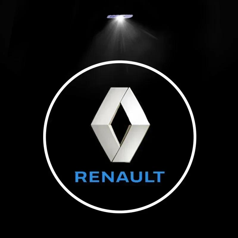 Hub Caps 2Pcs LED Car Door Welcome Lights Logo Projector For Renault Samsung QM6 SM5 L43 SM6 SM7 Ghost Shadow Led Lamp Auto Acce