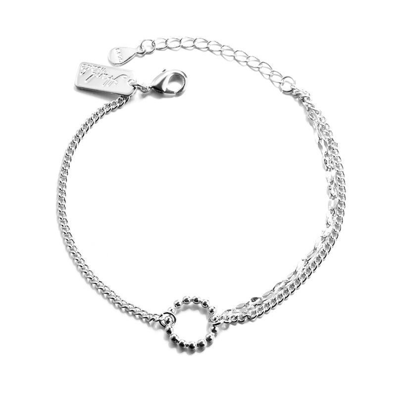 Fashion 925 Sterling Round Bead Charm Bracelet For Women Bracelet &Bangle Wedding Jewelry Sl329