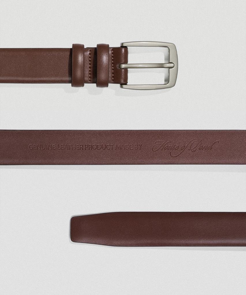 Hauseuobeupondeu Cow Leather Square Belt (Brown)
