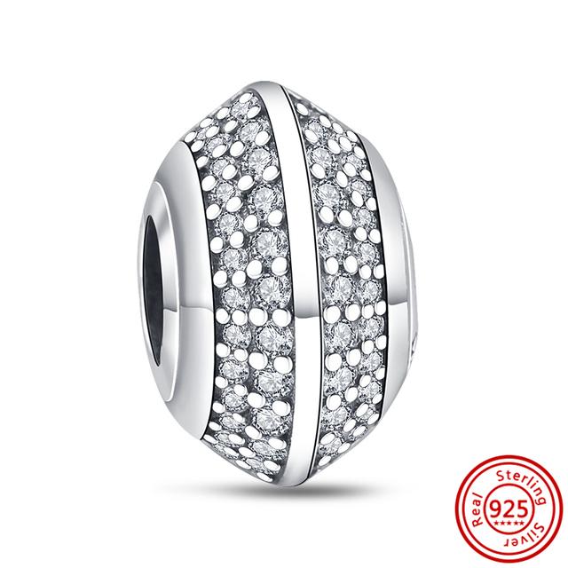 Νέα 925 Silver Heart ψηλοτάκουνα Animal Pavé Beads Fit Charm βραχιόλι Γυναικεία μόδα κοσμήματα