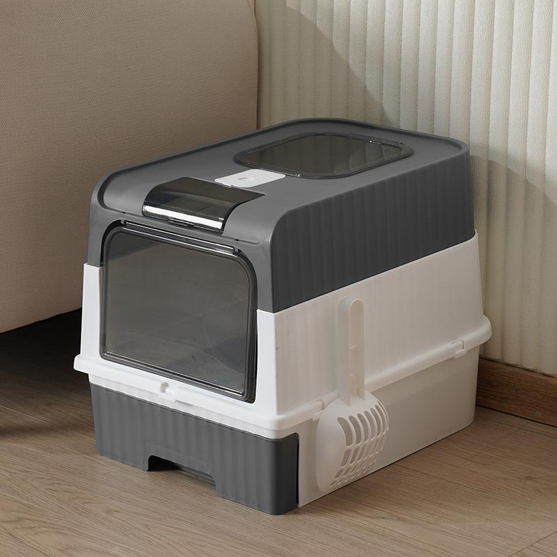 

Очень большой кошачий лоток с защитой от запаха, УФ-стерилизацией и защитным бортиком Cat Litter Box