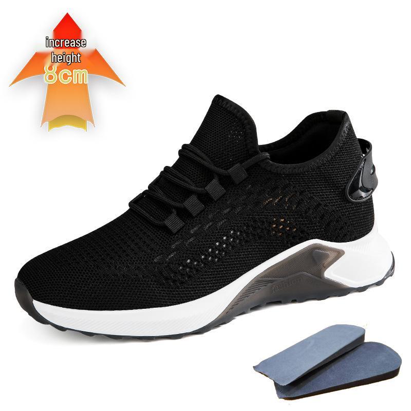 Men s Invisible Height Boost 8CM Summer Casual Fly-knit Mesh Sports Shoes 43