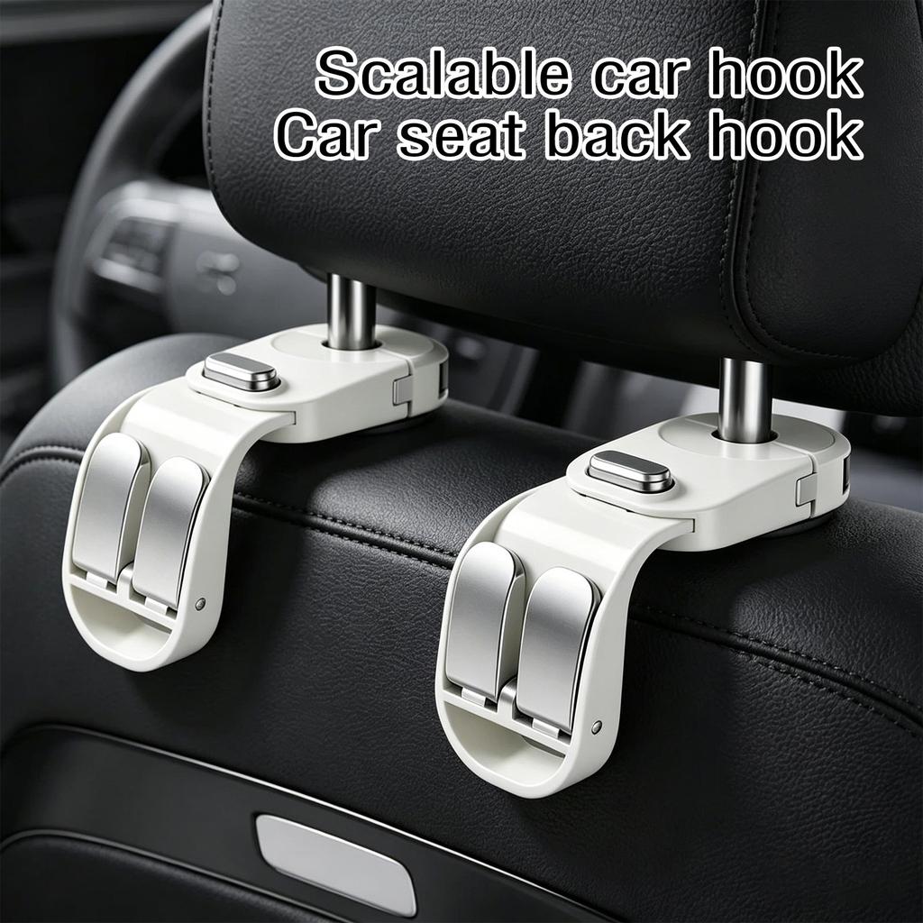 Retractable Car Seat Back Hooks, Small Hooks For Front And Rear Seats, Storage