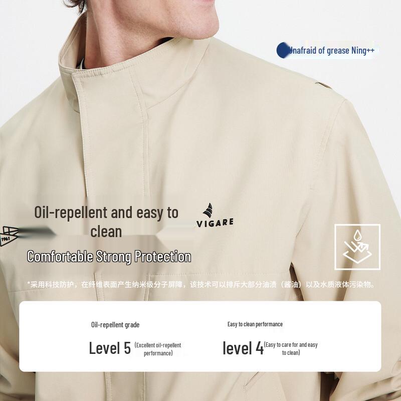 Navigare Men's Outdoor Windproof Waterproof Stand Collar Jacket
