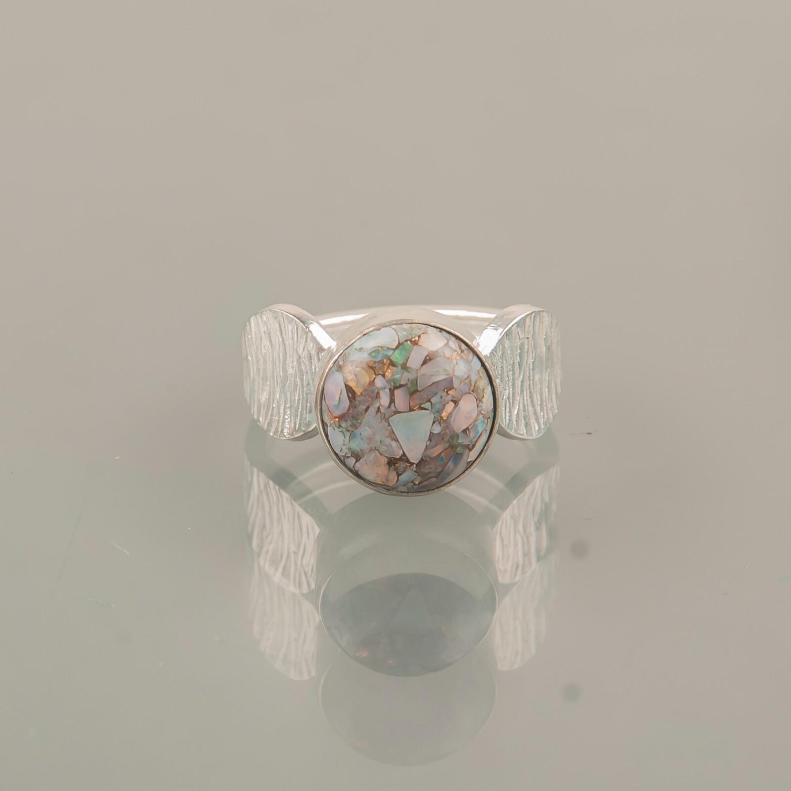 

Изящное украшение из эфиопской медной бирюзы, серебро 925 пробы, кольцо в стиле бохо RR-1-29 7