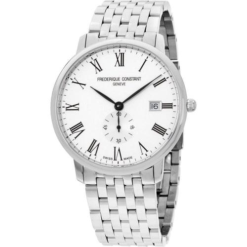 Frederique Constant Men's FC-245WR5S6B Slimline 39mm Quartz Watch, Silver, Quartz Movement.