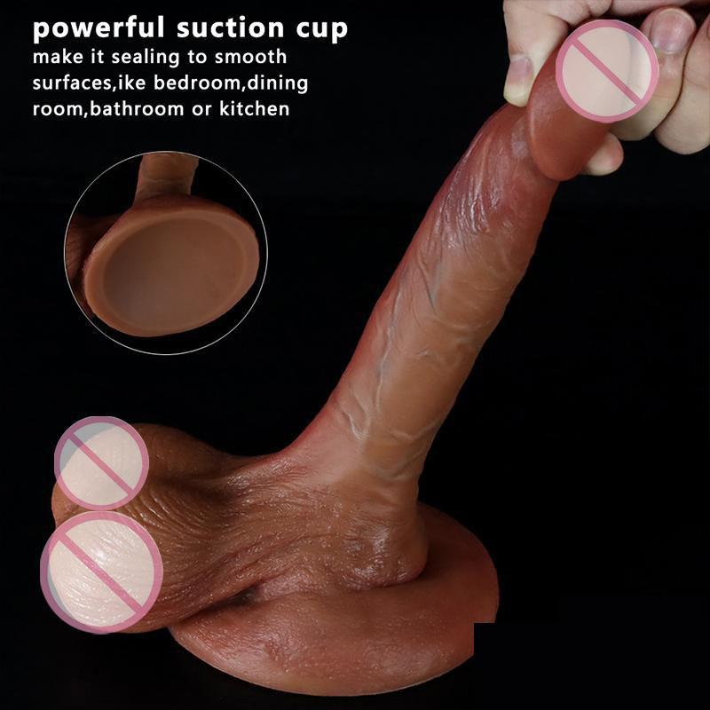 Hautgefühl, realistischer großer Dildo, flexibler Penis, Schwanz mit Saugnapf, weibliche Masturbation, Strapon-Dildo für Frauen und Männer