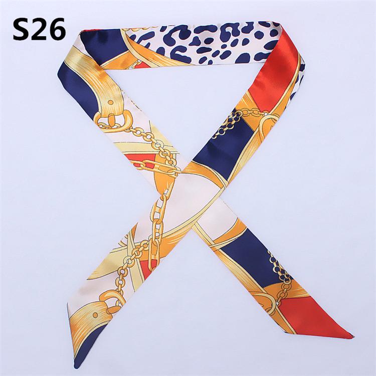 47 Colors Brand Bandana Small Silk Bag Scarf Women Head Hijab Scarf Long Skinny Scarves For Ladies Fashion Headband