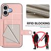 For iPhone 17 Case RFID Blocking Card Holder Kickstand TPU + PU Leather Phone Back Cover