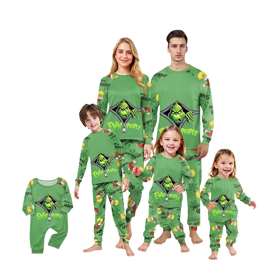 Family Matching Print Sets Pajamas Loungewear Outfits Family Matching Long Sleeve Tops+Pants Set