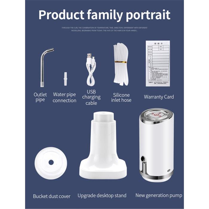 Water Pump Dispenser Water Bottle Pump Mini Barreled Water Electric Pump USB Charge Automatic Portable Bottle Switch