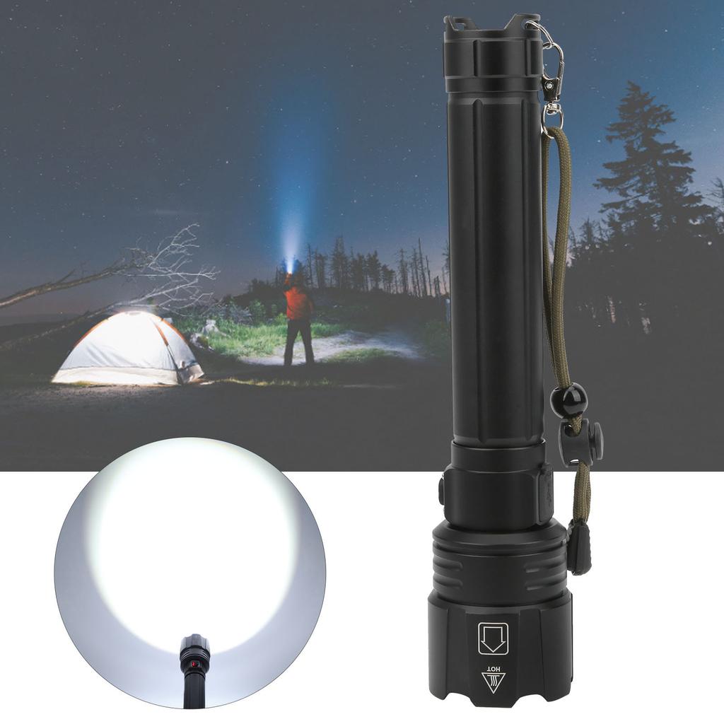 Portable LED Flashlight USB Rechargeable Zoom Flashlight with 3 Modes Emergency Torch