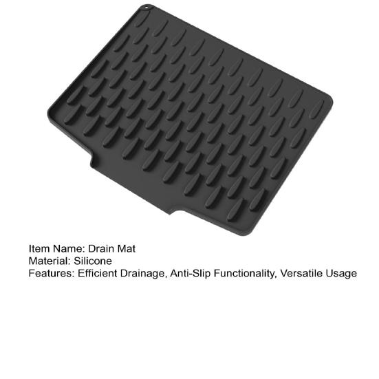 Yousheng Silicone Drain Mat Heat-resistant Non-slip Kitchen Drying Pad Water Drainage Design Hotel Kitchen Utensil Drying Pad