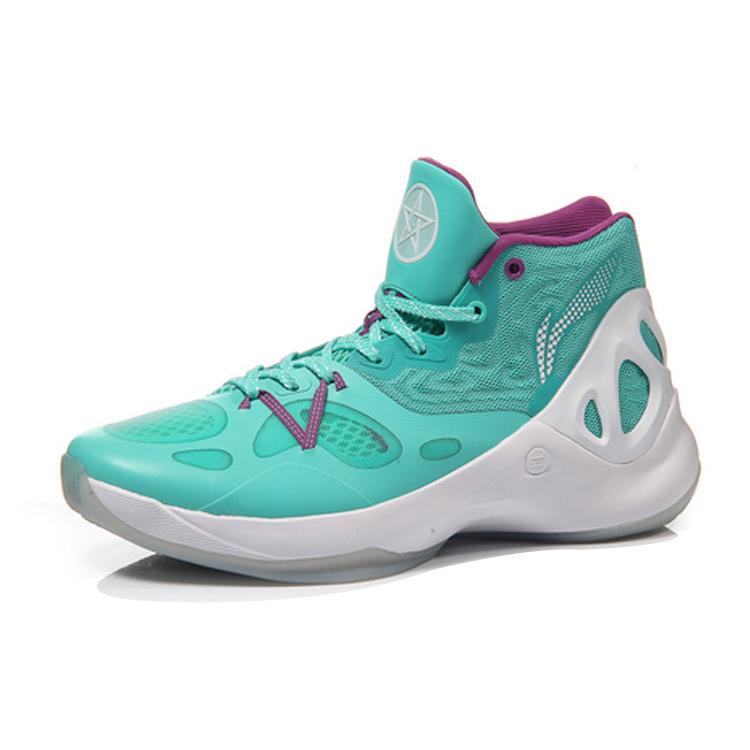 New LiNing SONIC 5 Shock Absorbers With Slip Resistant Features Mid Top Basketball Shoes Men's Fluorescent Light Green ABAM019-1