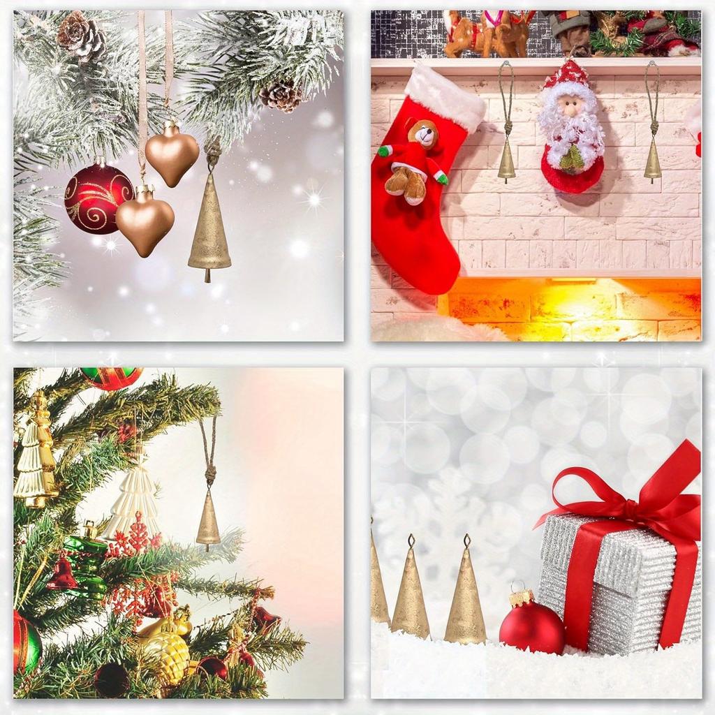 9pcs Vintage Bell Set, DIY Metal Wind Chime with Christmas Bells, Retro Golden Cowbells for Decor – For Christmas,Thanksgiving