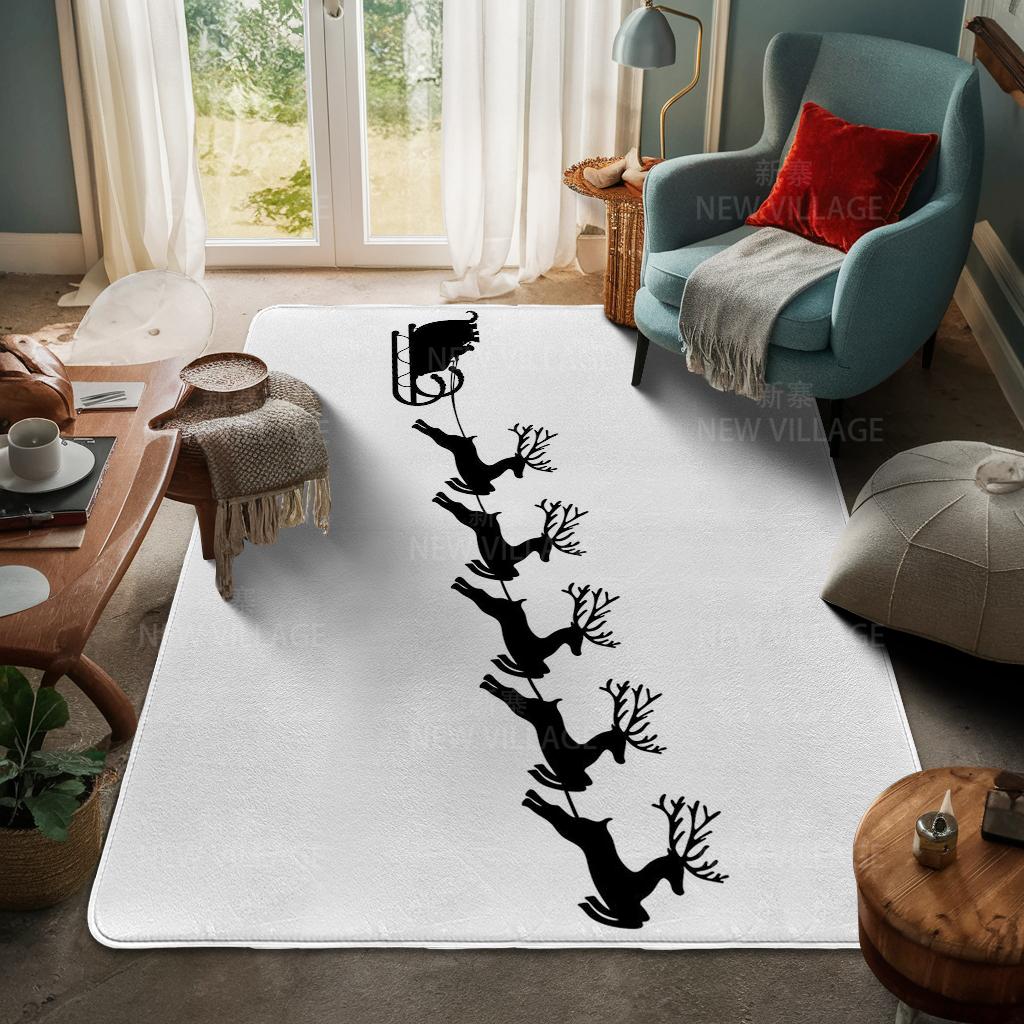 House Entrance Carpet Home Door Mat Living Room Bath Foot Bathroom Non-slip Water Absorption Rugs Bath Merry Christmas Winter