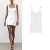 Spring and Summer New Women's Clothing Shoulder Strap Design Square Collar Sleeveless Bowknot Decoration Stretch Short Dress 3067370