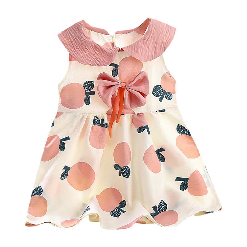 Princess Girl Summer Dress With Cotton Blend Fabric For Toddler Girls