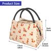 Vintage Niedliche Kleiner Roter Fuchs Lunchtasche Thermische Tragetasche für Frauen Lunchbox Wiederverwendbarer Isolierter Lunchbehälter Arbeit Picknick Reise